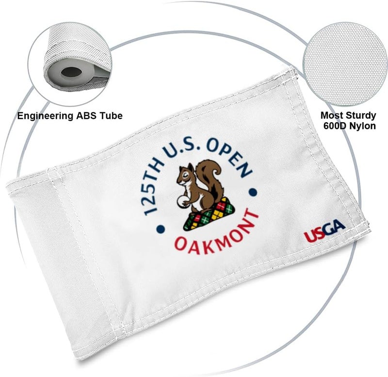 2BUT 2025 US Open Flag Oakmont Golf Pin USGA Flag Practic Putting Green Golf Flag For Backyard Garden Double-Sewn 600D Nylon Miniature Pin Flag egulation Tube Flag(white 20"x13") - Image 3